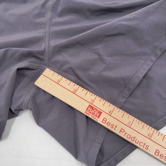 Lululemon Turbo Run Shorts Womens 10 Mid Rise Gray/Purple 4” Pockets Sporty - Picture 10 of 11